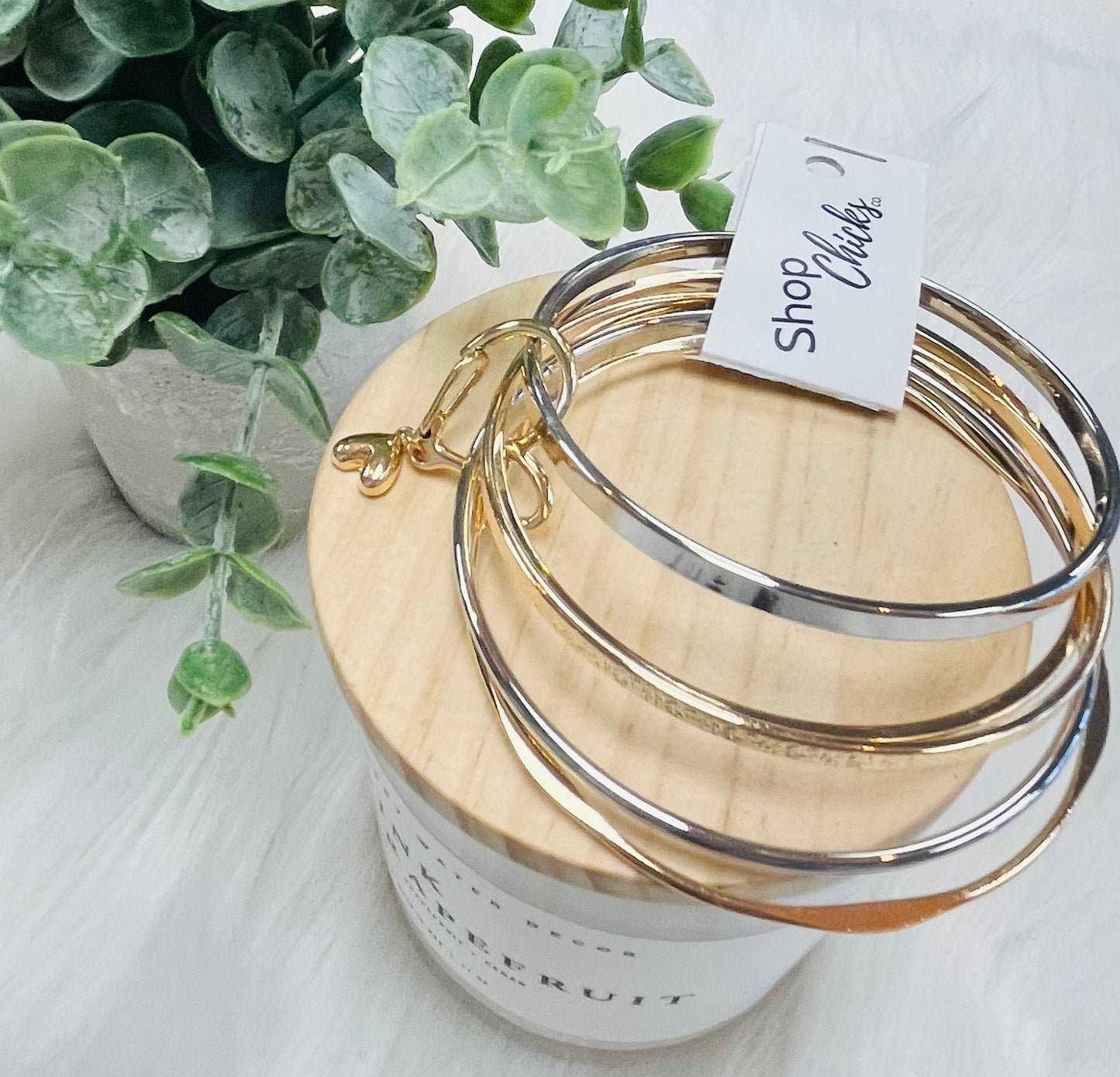 Heart link bangle