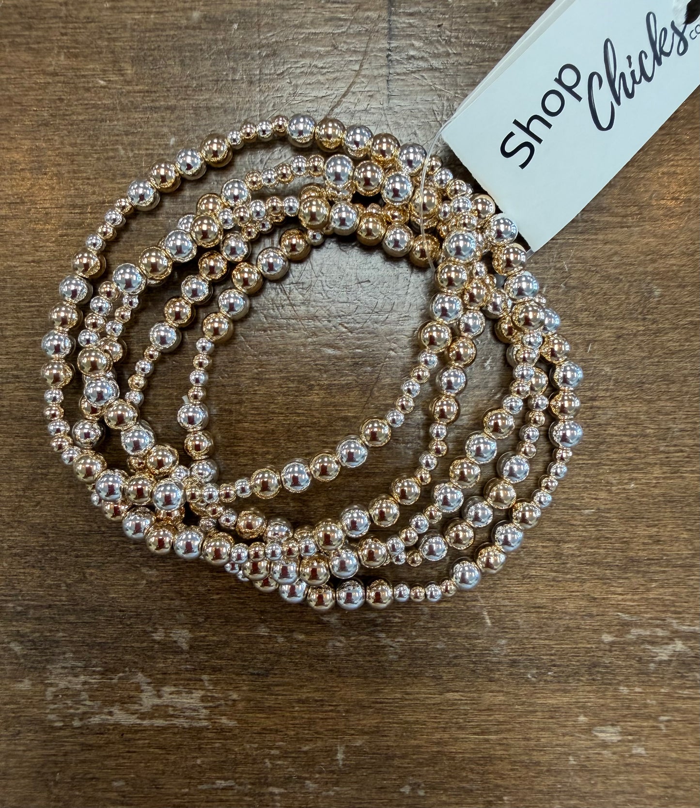 Silver and Gold Stretch Bracelet