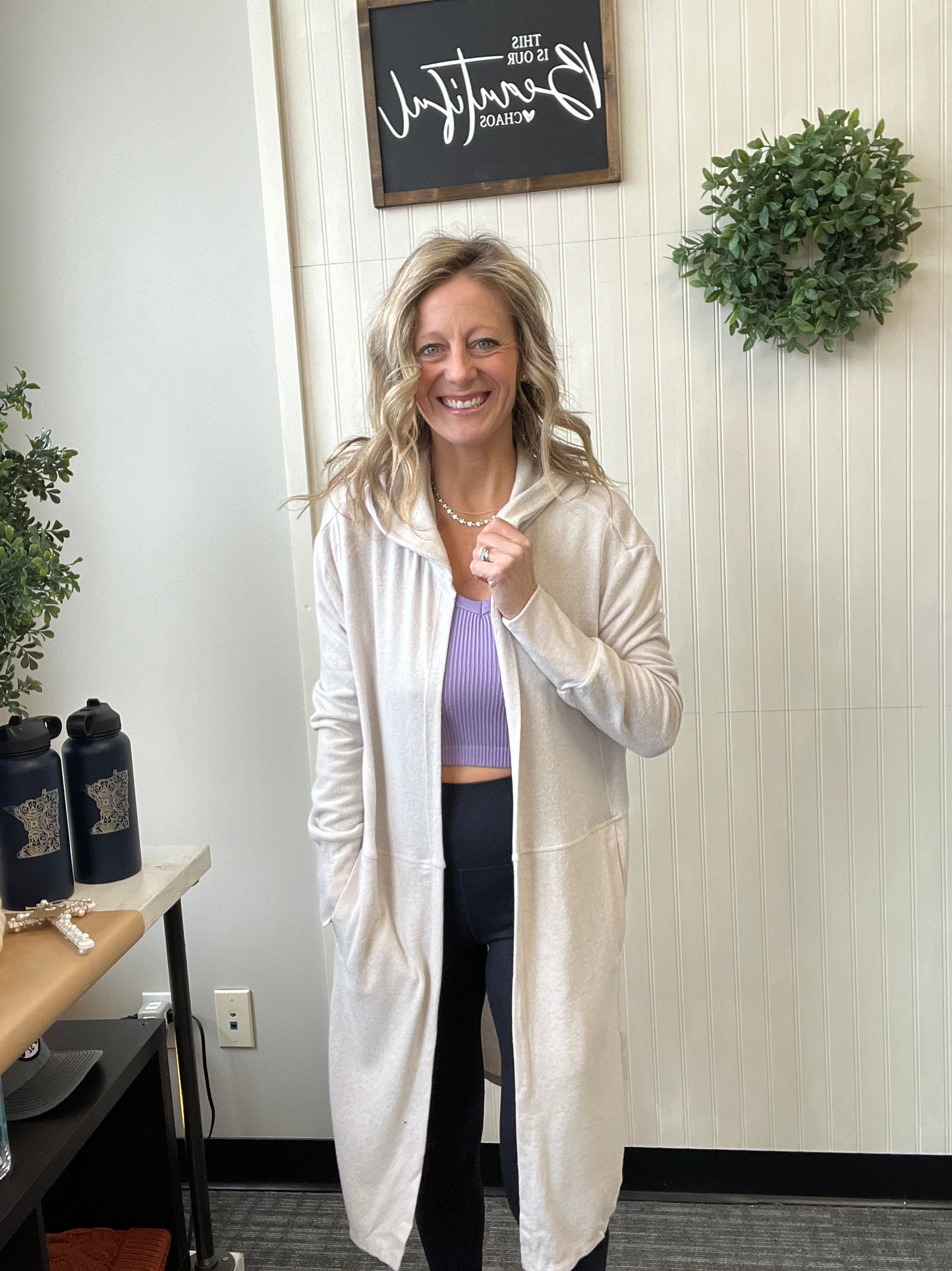 Hooded Hacci Cardigan