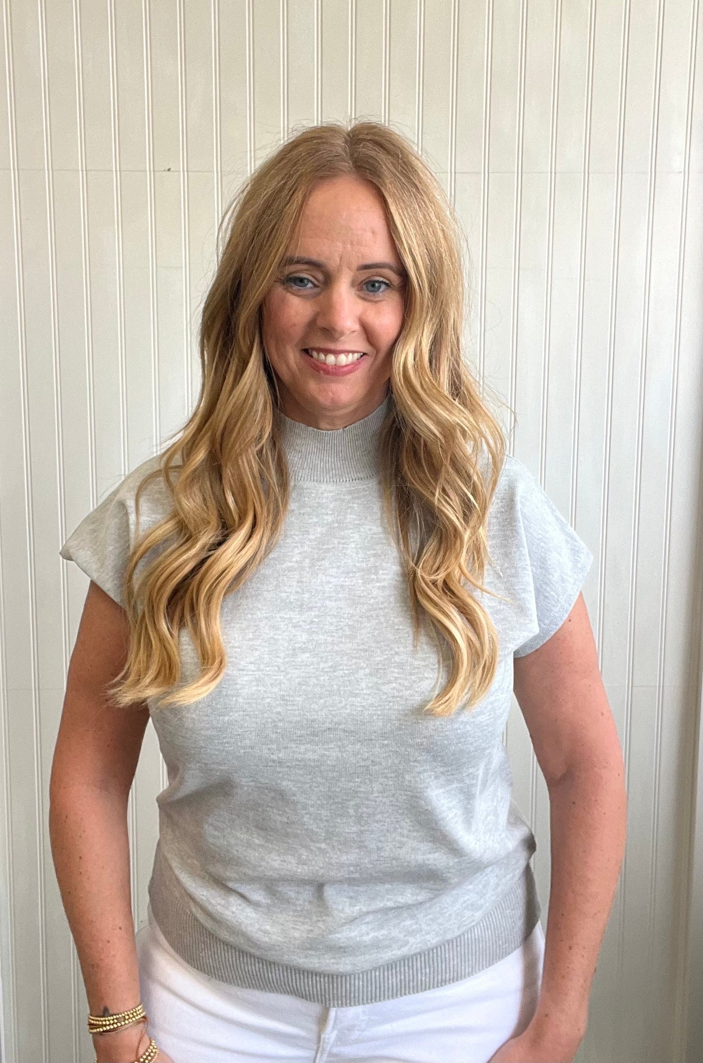 Heiley knit mock neck top