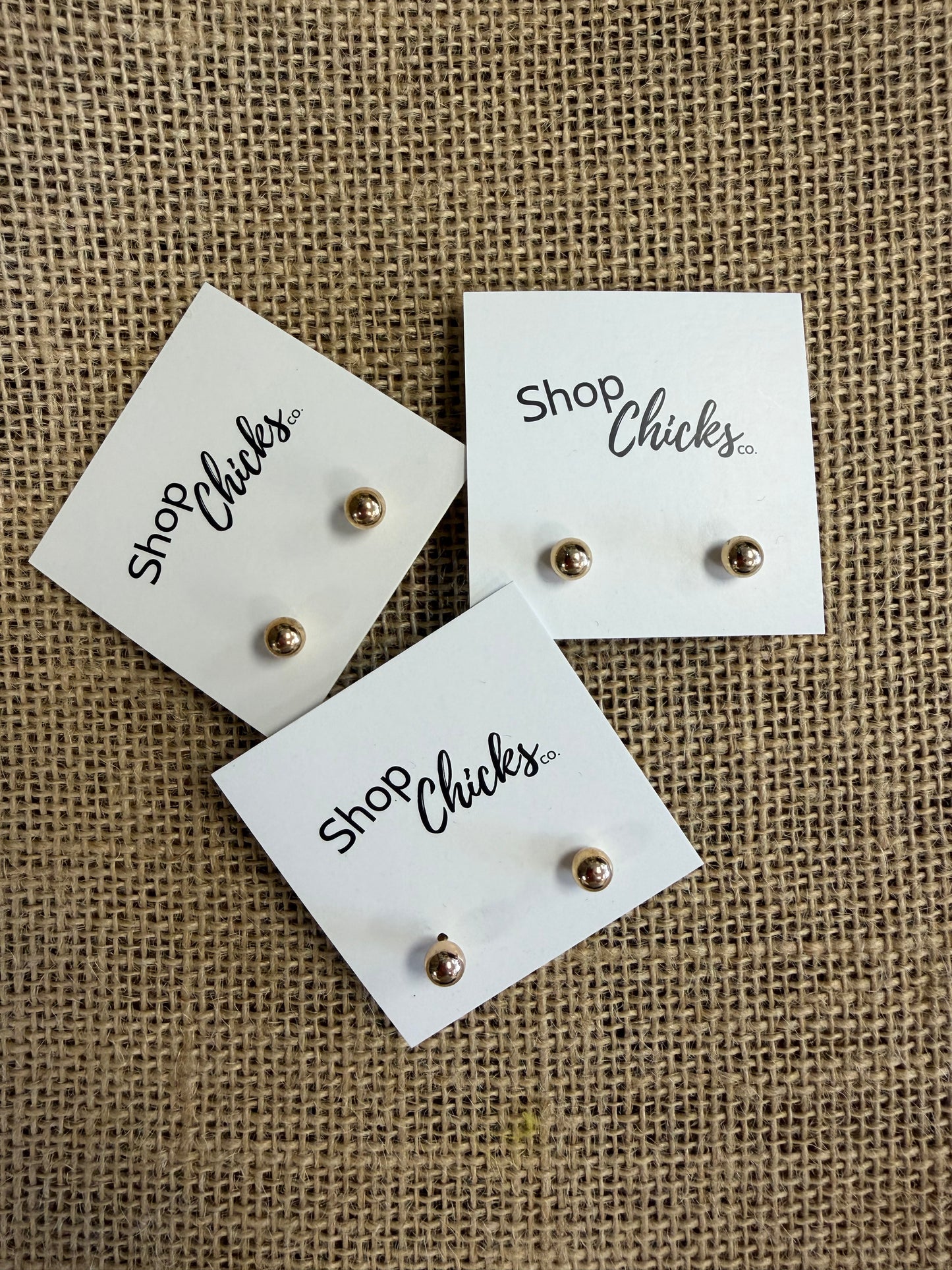 Gold Ball Stud Earring