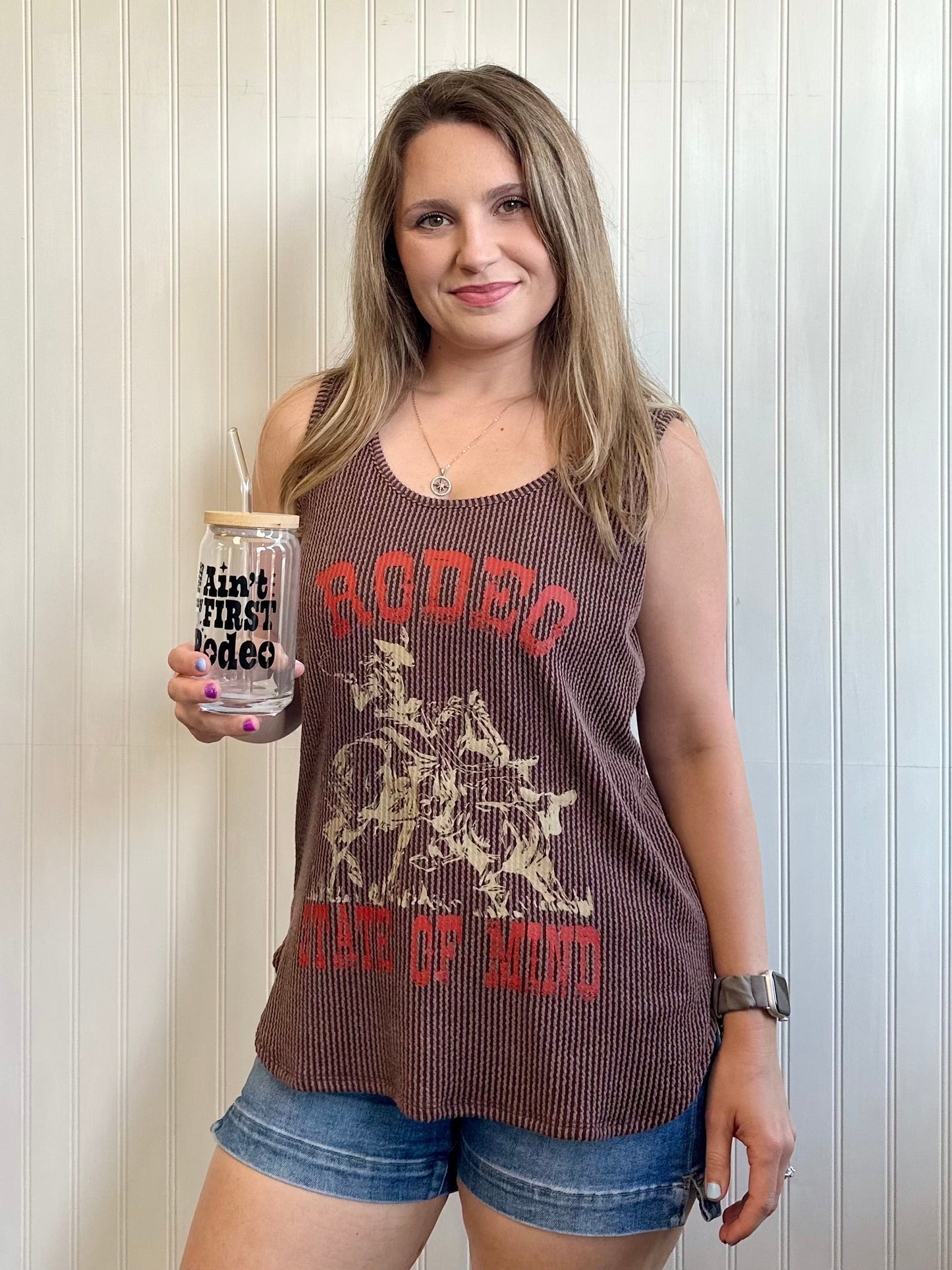 Western Rodeo Ribbed Top