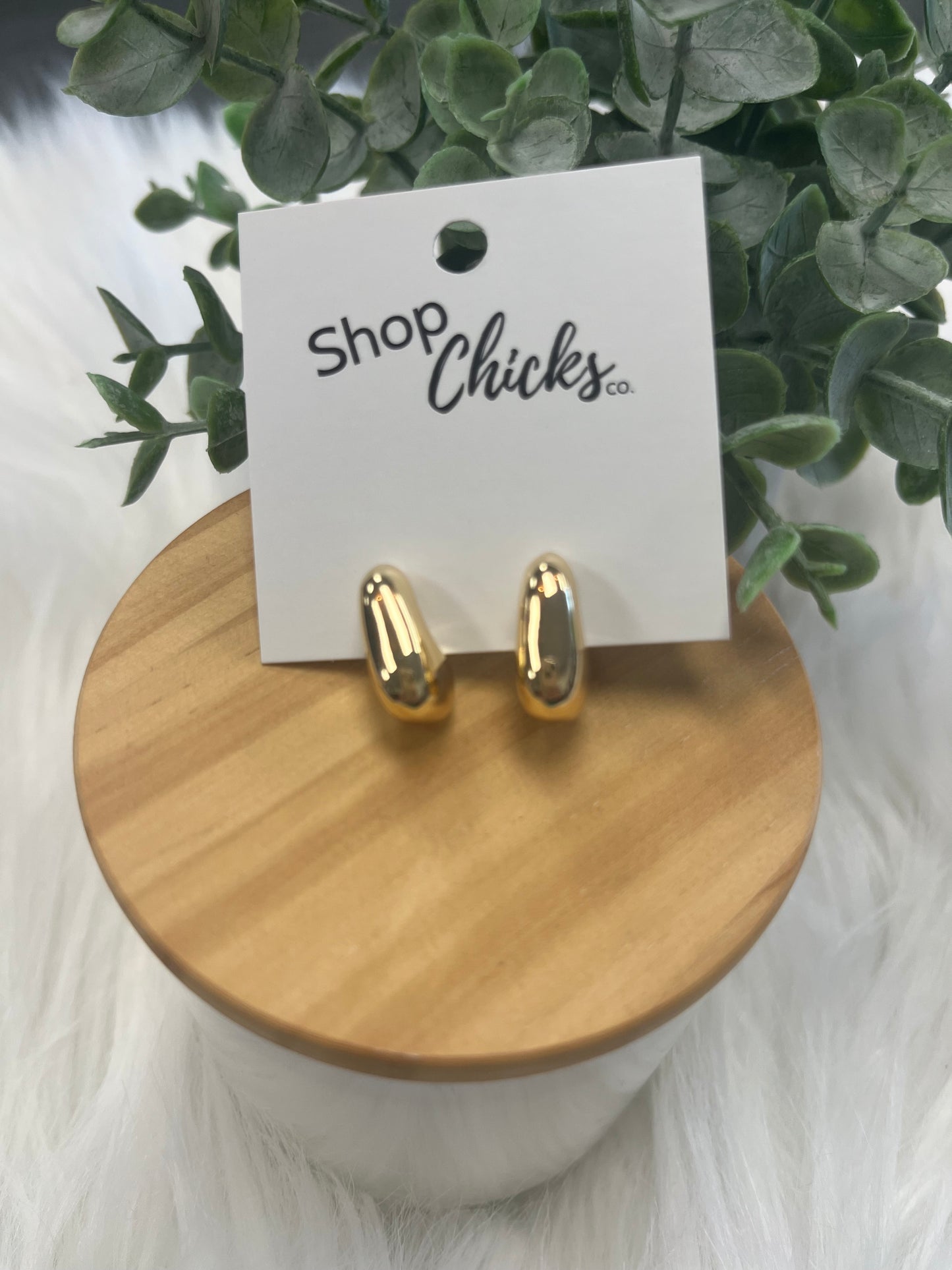 Small Gold Bauble Hoop Earring