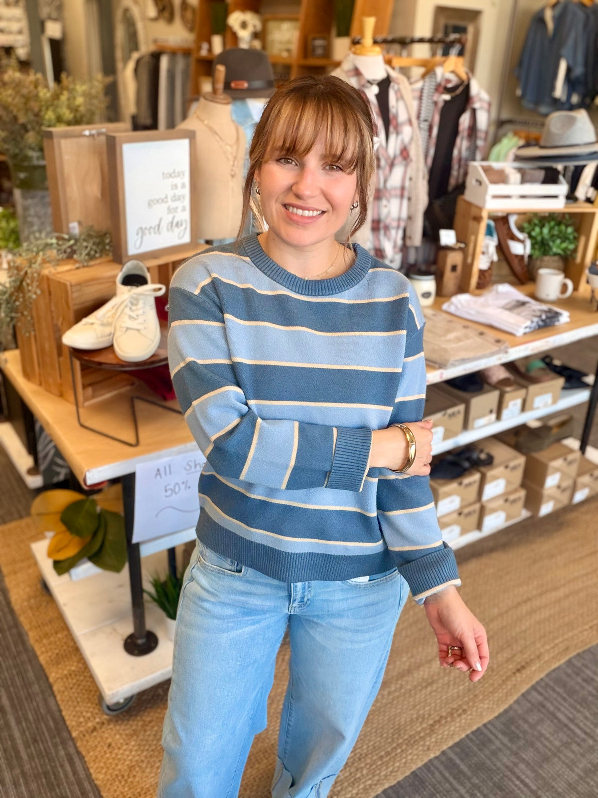 Blue Multi Stripe Sweater