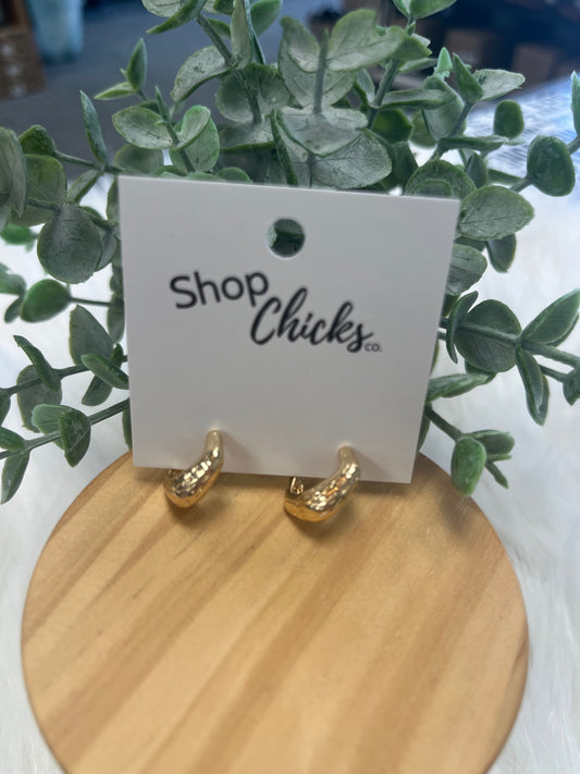 Small Gold Textures Huggie Hoops