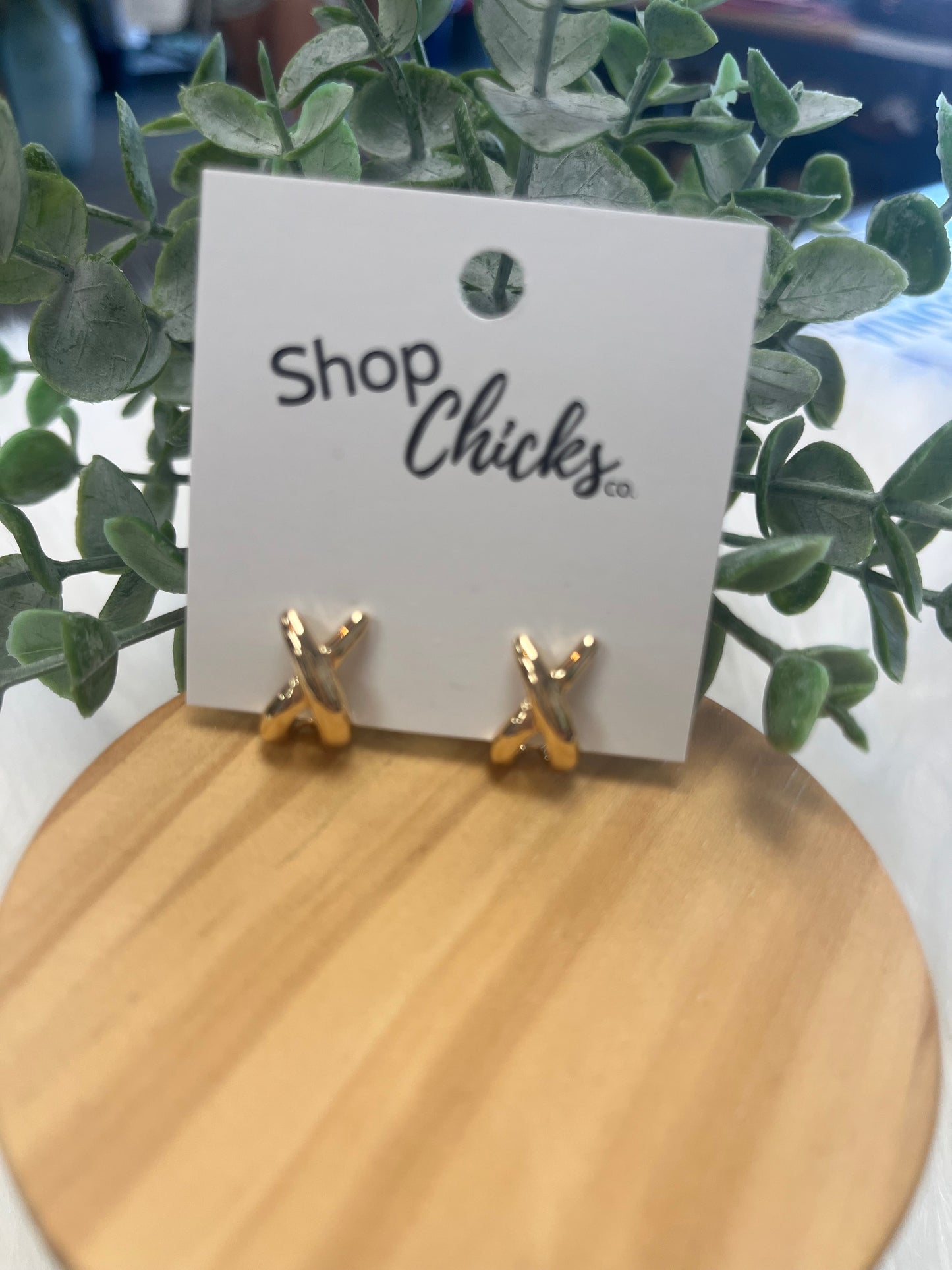 Criss Cross Gold Earrings