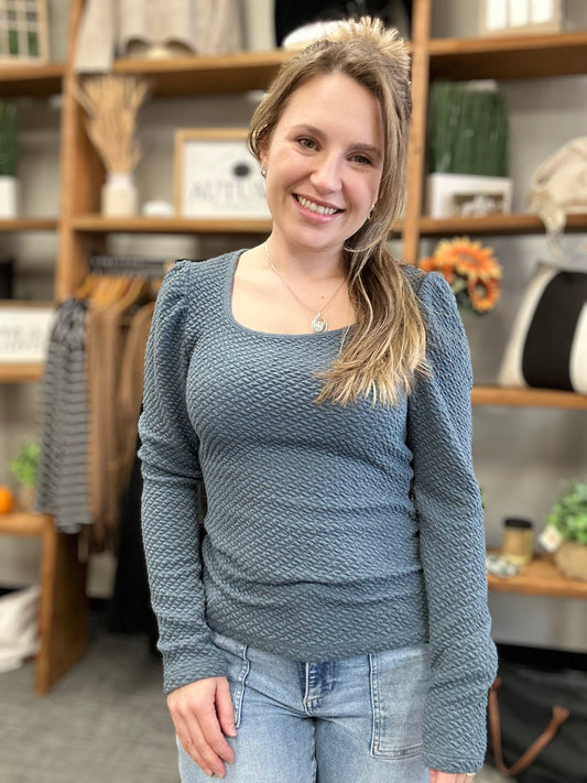 Teal Puff Long Sleeve