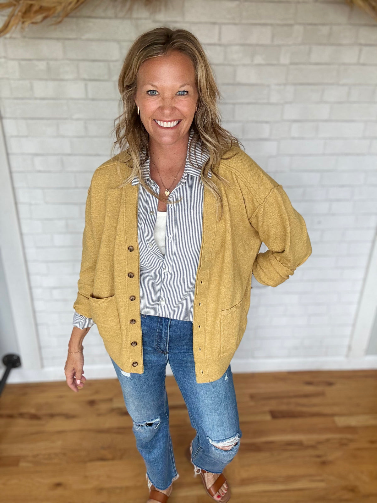 Mustard Varsity Cardigan