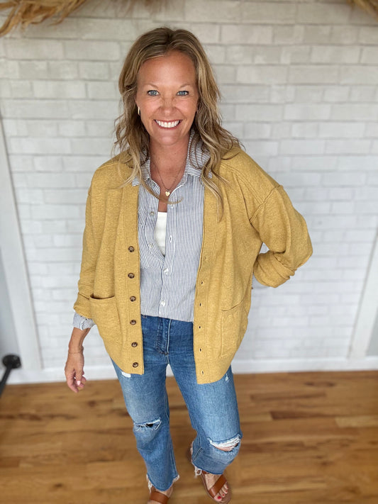 Mustard Varsity Cardigan