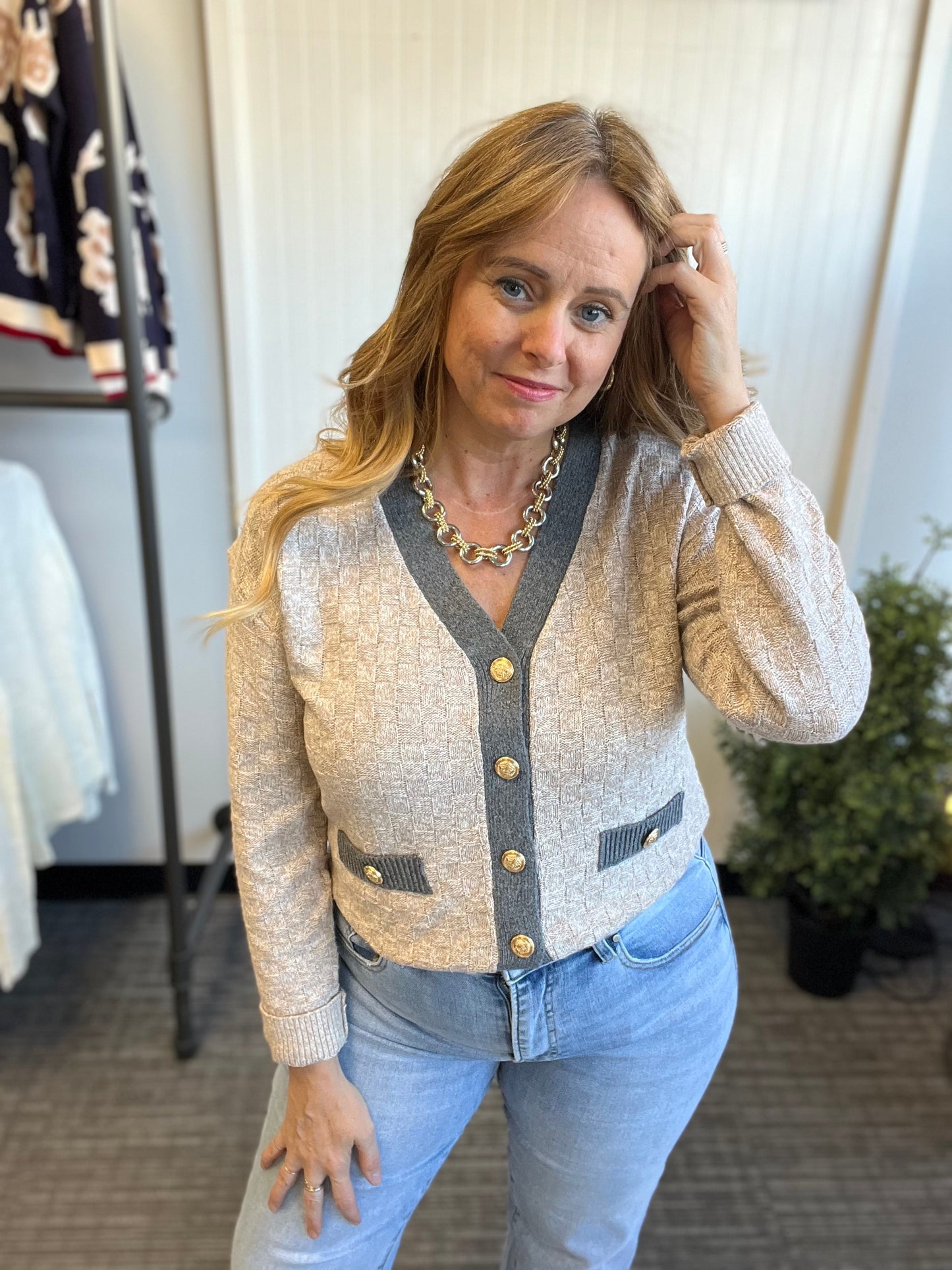 Basketweave Cardigan