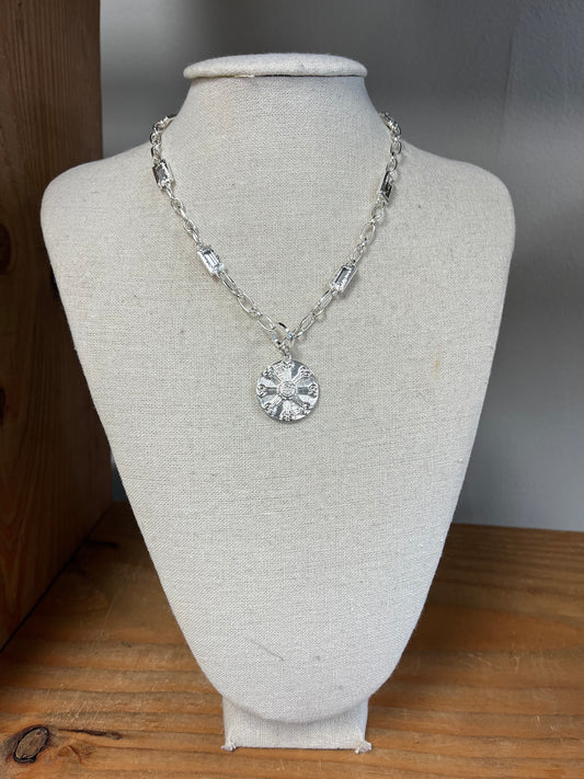 Silver Hammered Coin Chain