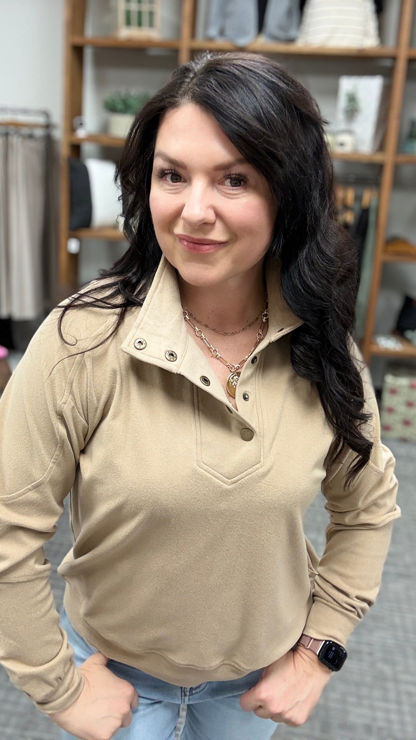 Mushroom Mock Neck Sweatshirt