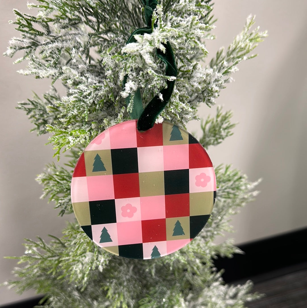 Holiday Check Ornament