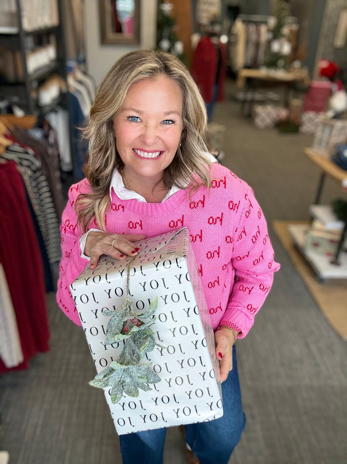 Pink Ho Ho Ho Sweater