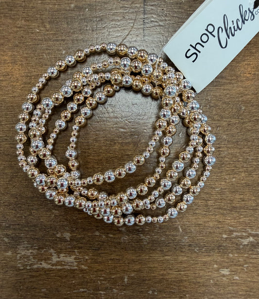 Silver and Gold Stretch Bracelet