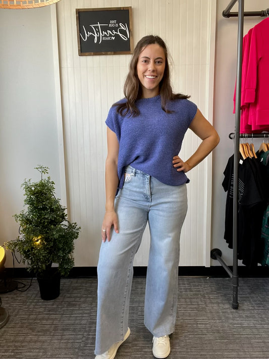 High Rise Wide Ankle Jeans