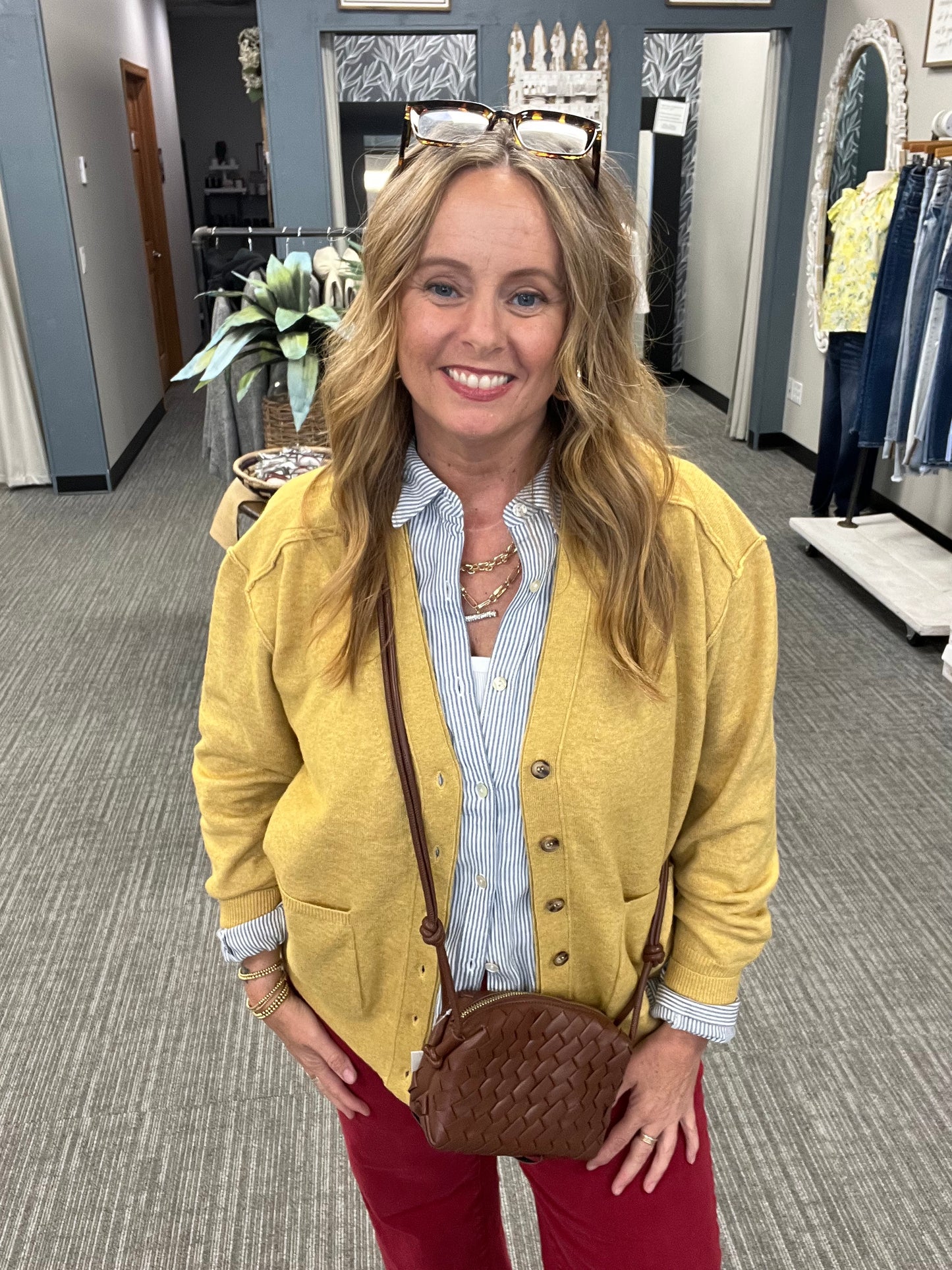 Mustard Varsity Cardigan