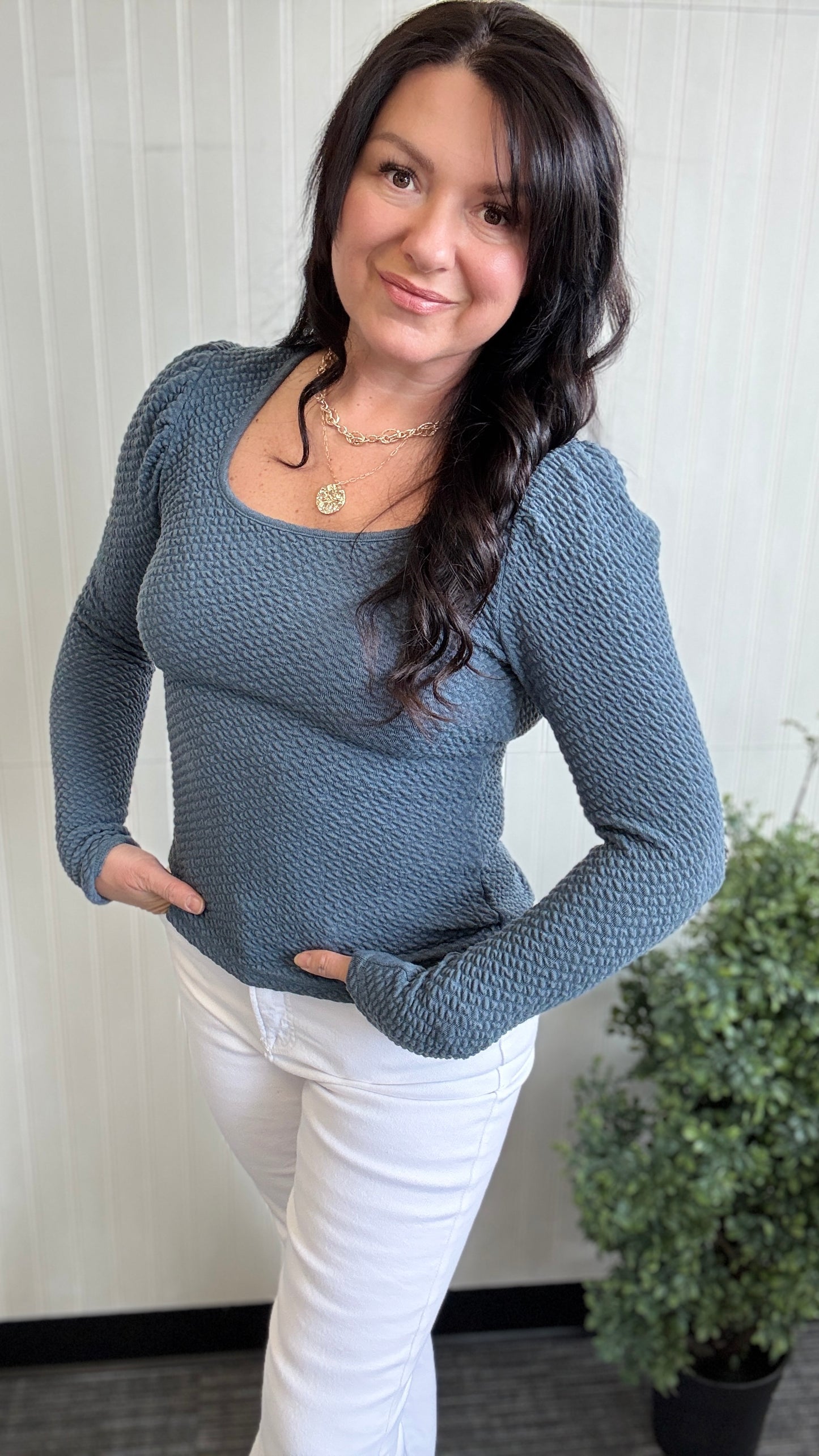 Teal Puff Long Sleeve