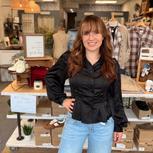 Black Peplum Blouse