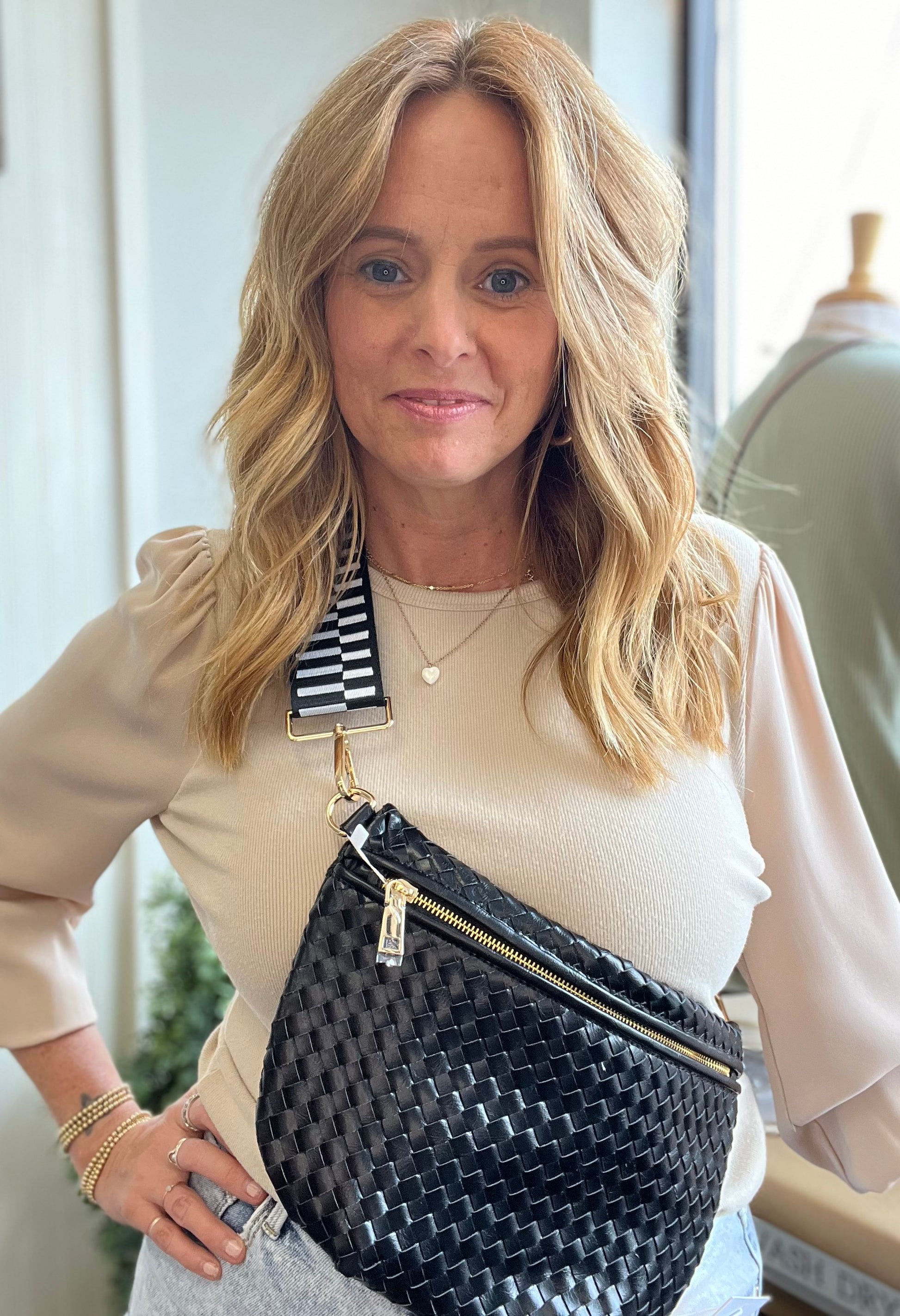 Brown Woven Fanny Pack Pretty Simple Woven Westlyn Bum Bag In Brown Her Hide Out - Foto 2