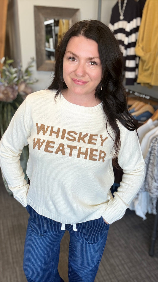 Ivory whiskey weather sweater