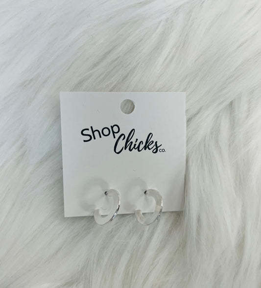 Flat Silver Hoop earrings