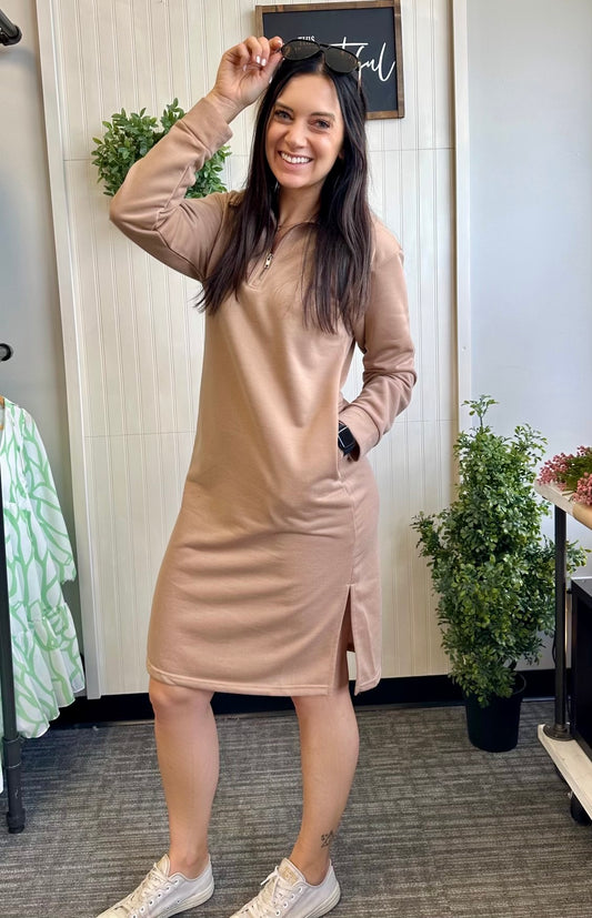 Lisa Half Zip Midi Dress