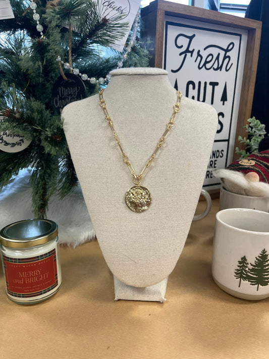 Gold Open Chain w/ Two Circle Disks
