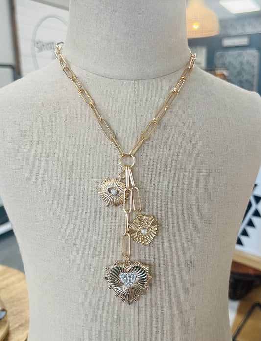 Multi Heart Pendant Necklace