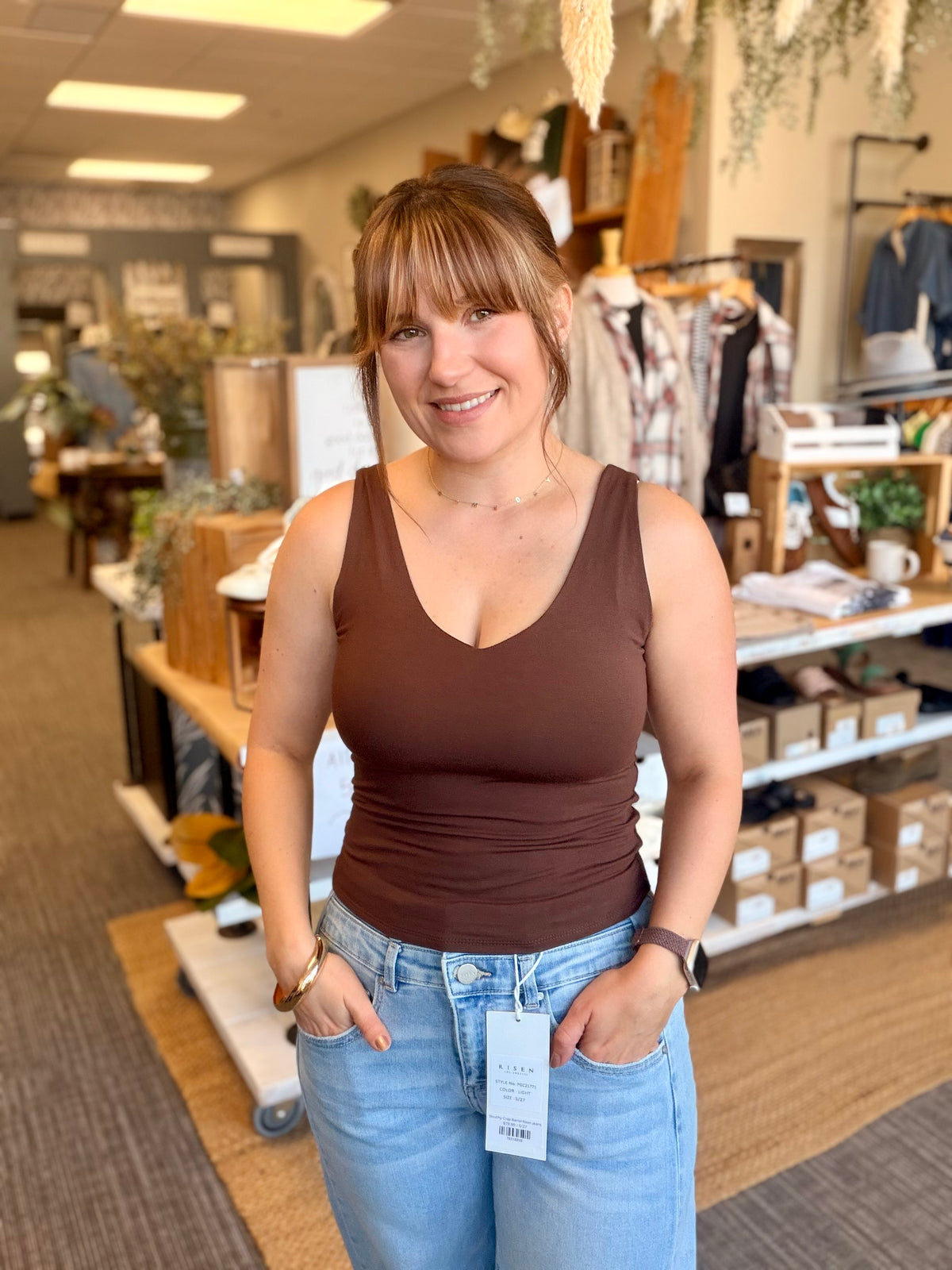 Chocolate V-Neck Tank