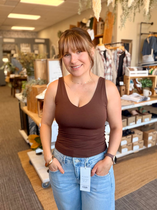 Chocolate V-Neck Tank