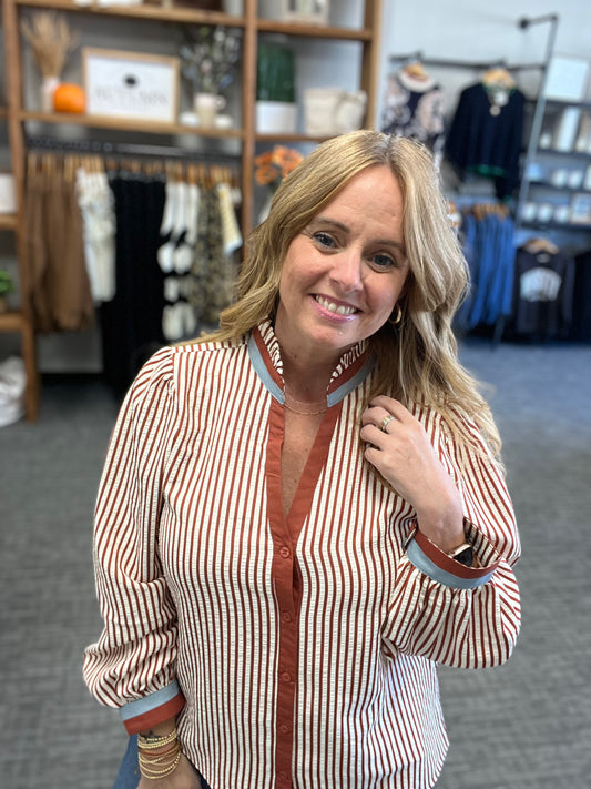 Brick Striped Blouse