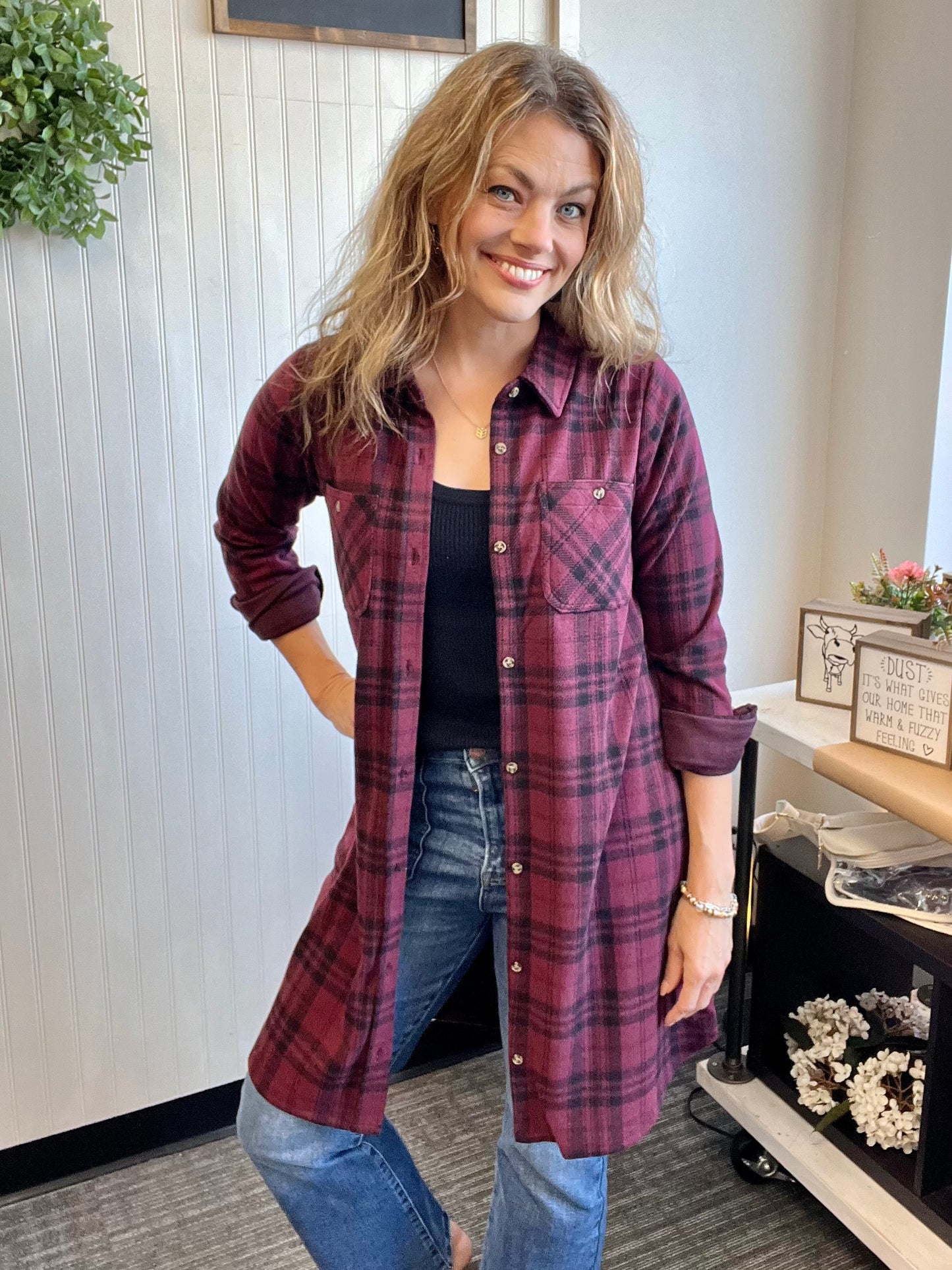 Maroon Plaid Leslie