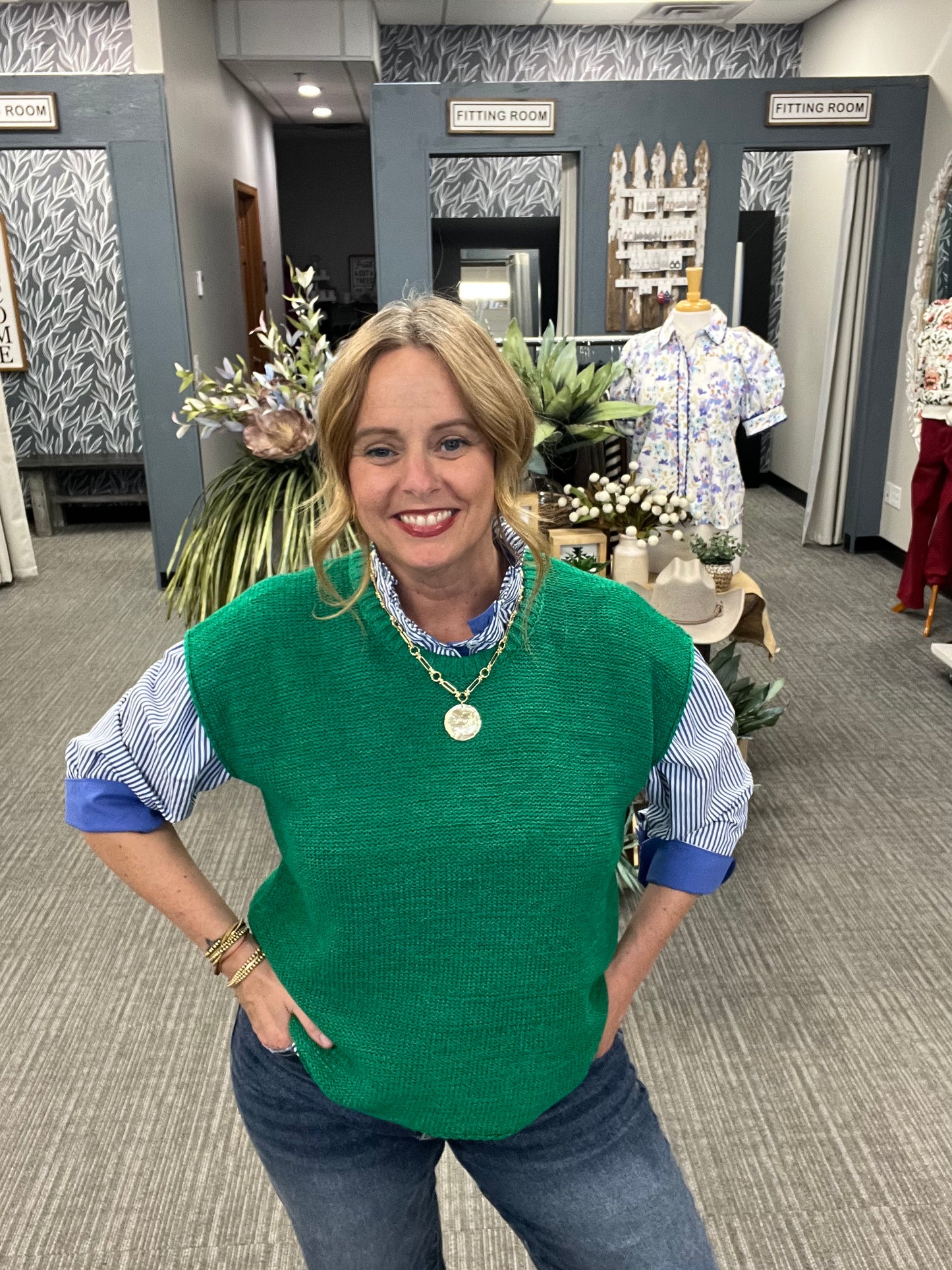 Kelly Green Sweater Vest
