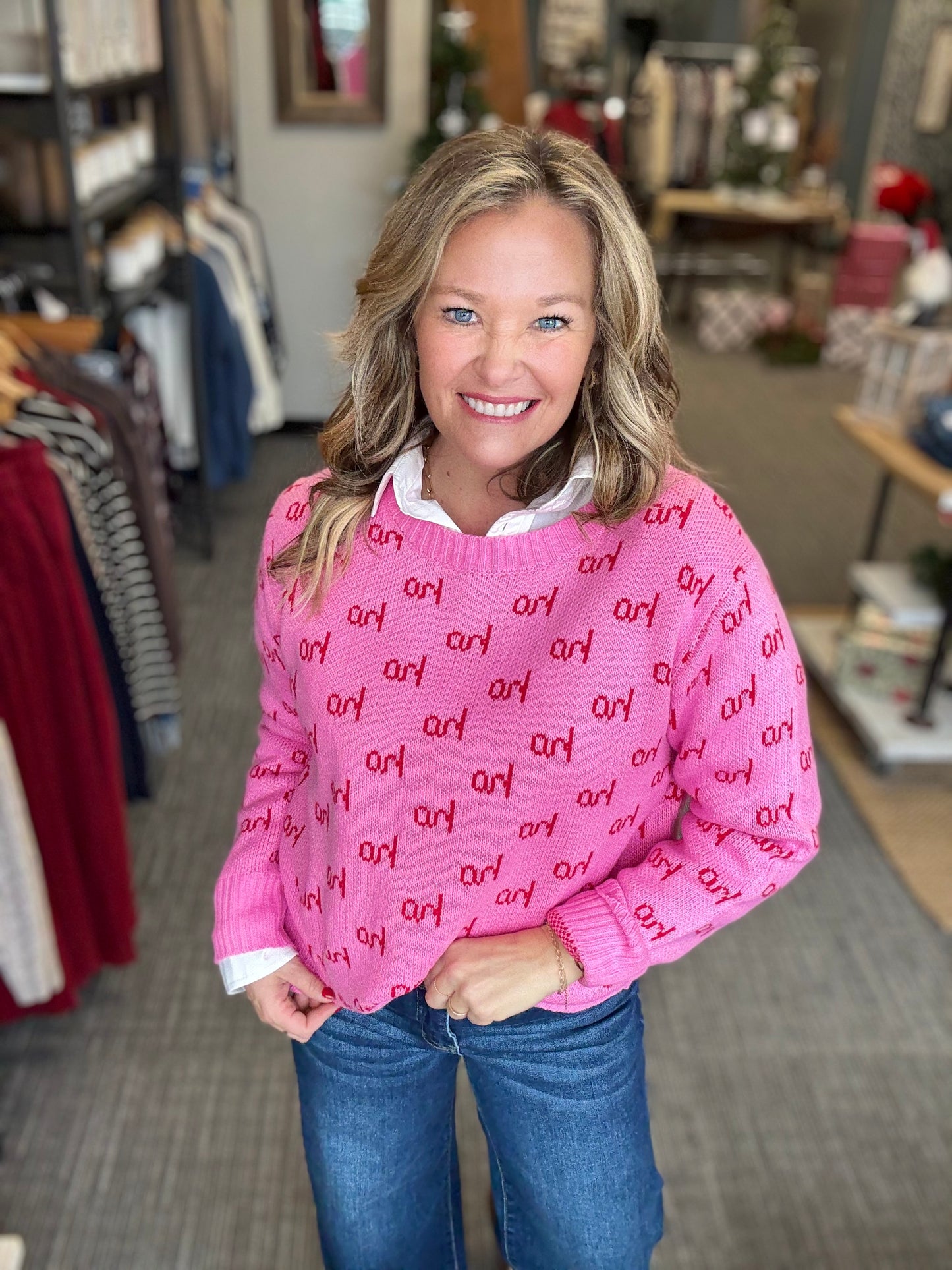 Pink Ho Ho Ho Sweater