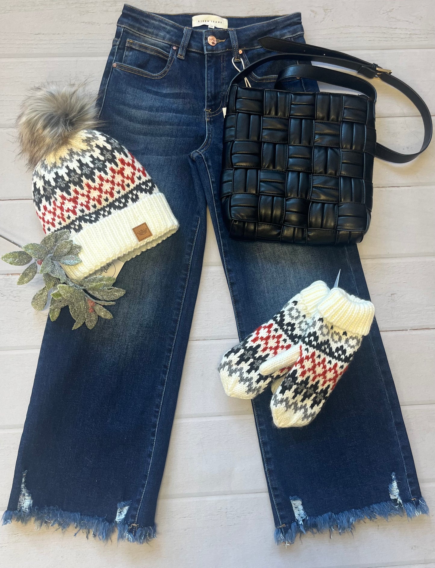 Mid Rise Crop wide leg Jeans