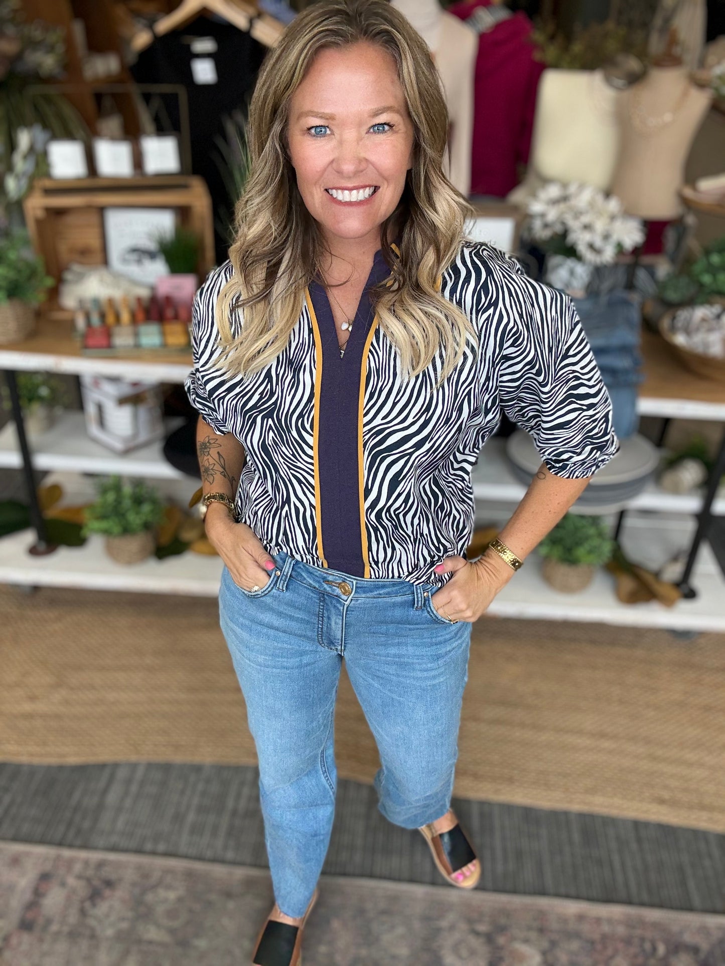 Thea Animal Print Blouse