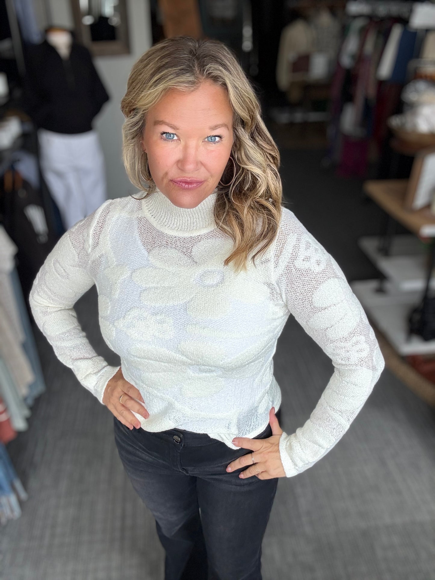 Jess jacquard textured top