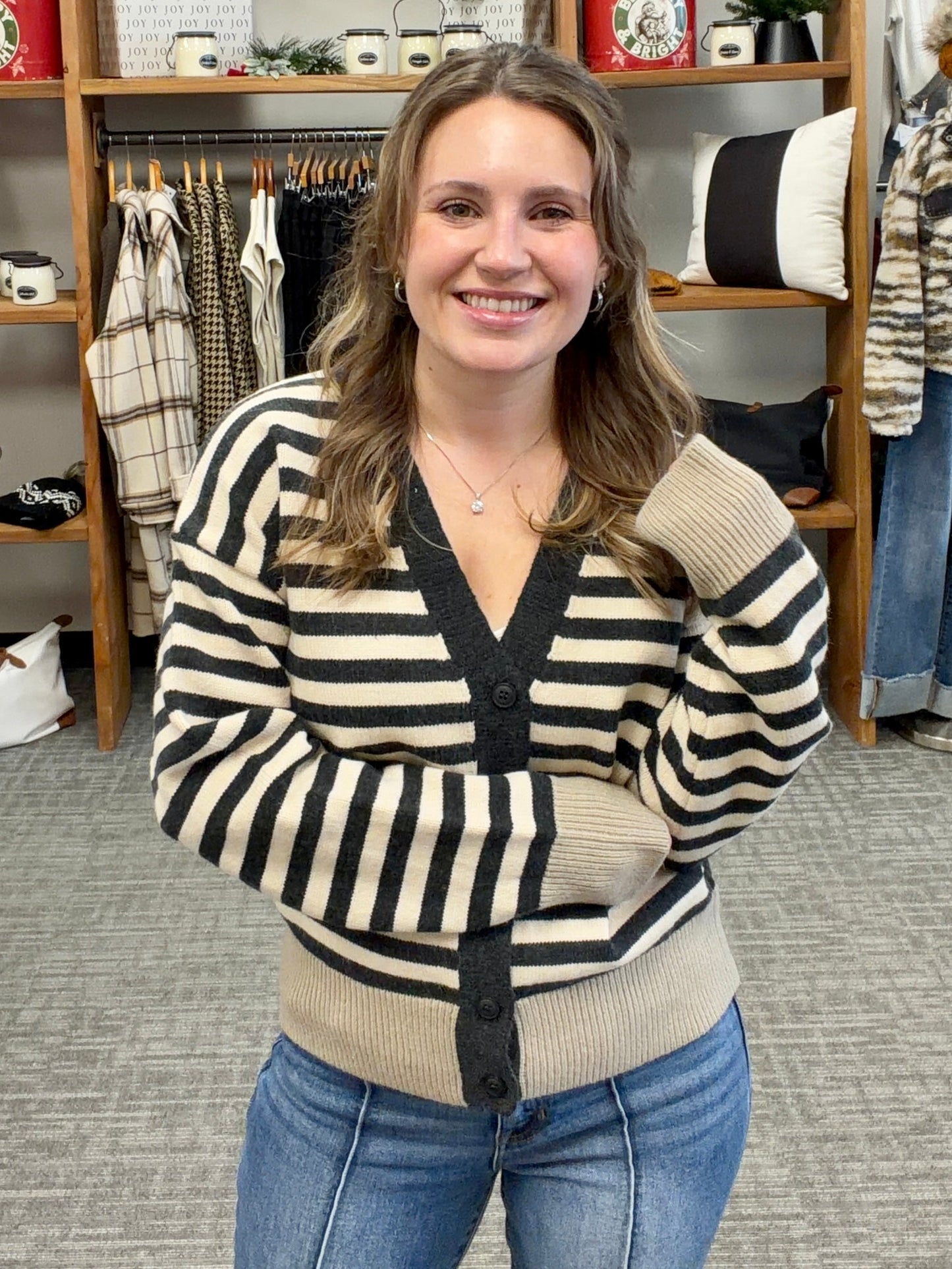 Charcoal Stripe Cardigan