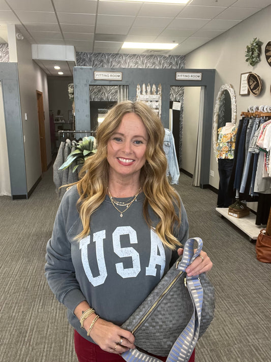 Washed Grey USA Sweatshirt
