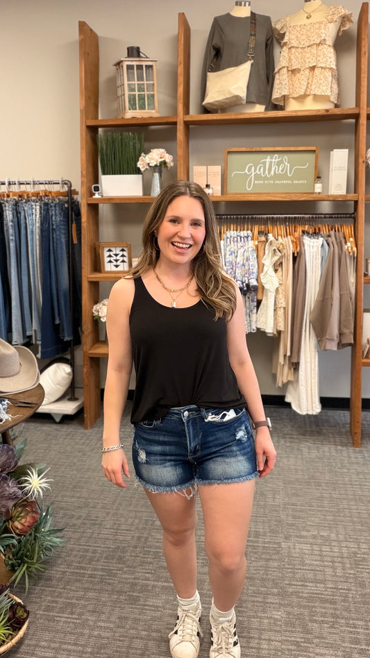 Dark Denim Shorts