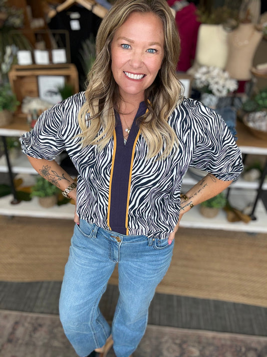 Thea Animal Print Blouse