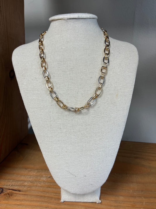 Gold & Silver Interlocking Chain