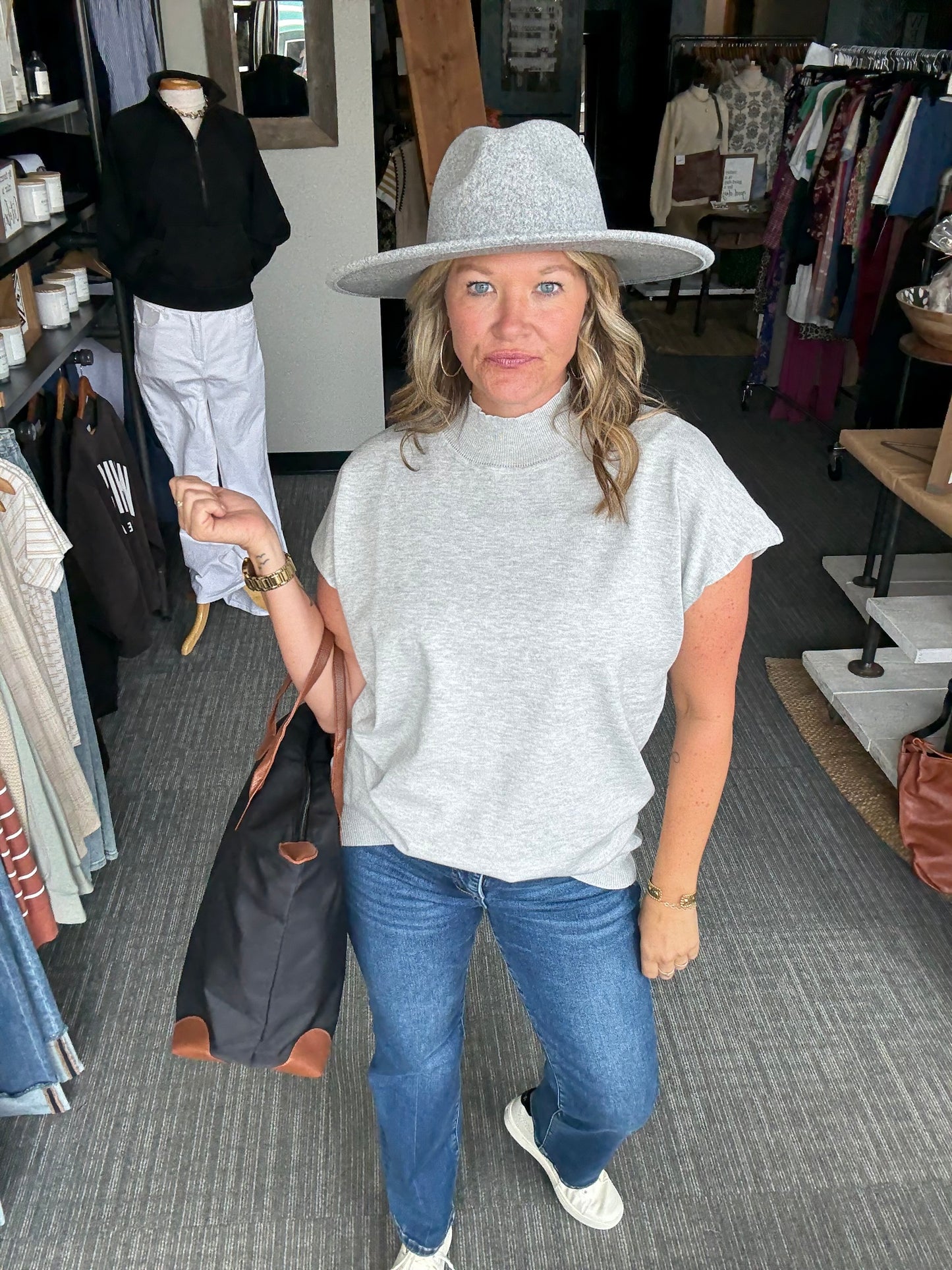 Heiley knit mock neck top