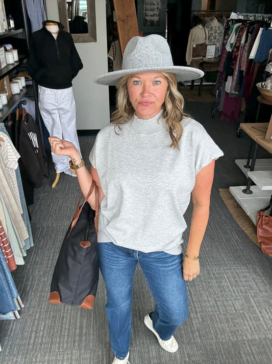 Heiley knit mock neck top