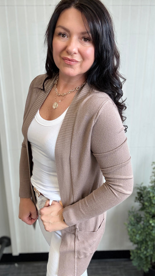Mocha Pocket Cardigan