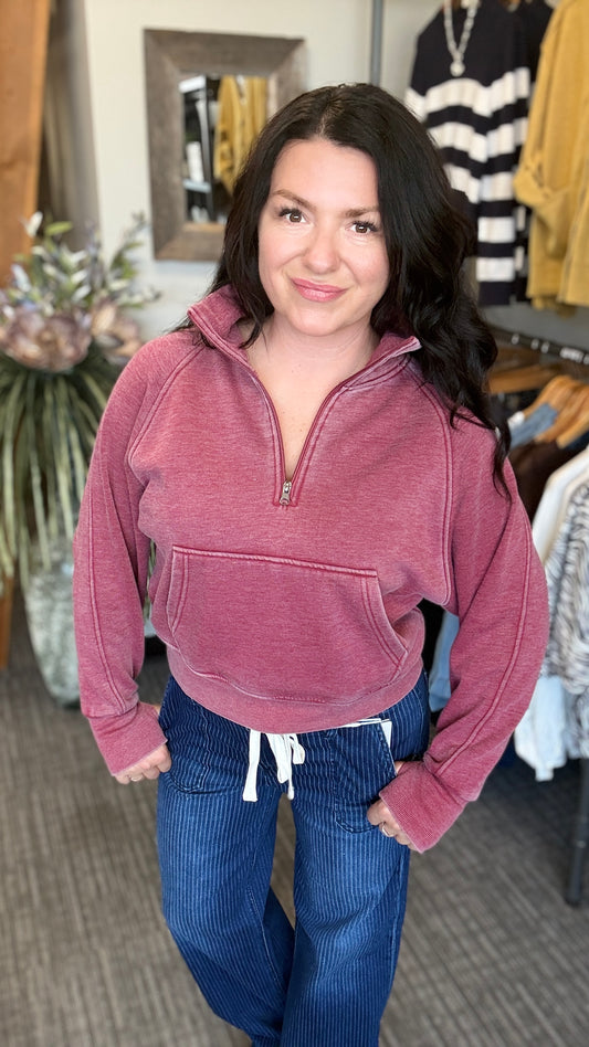 Wine Quarter Zip