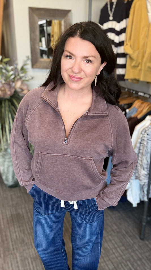 Reddish Brown Quarter Zip