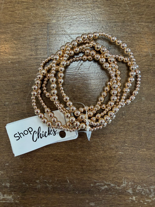 Gold Stretch Bracelet Set of 5