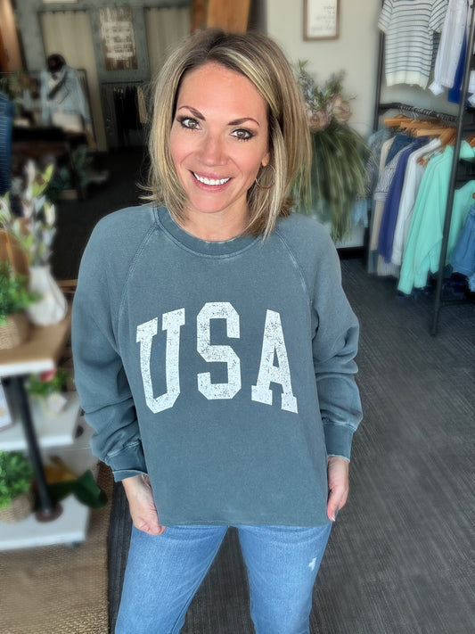 Washed Blue USA sweatshirt